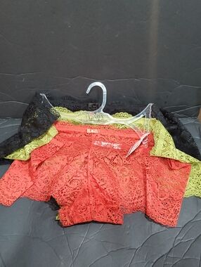 3pack plus size red, green, black all lace boyshorts panties size 3X brand new